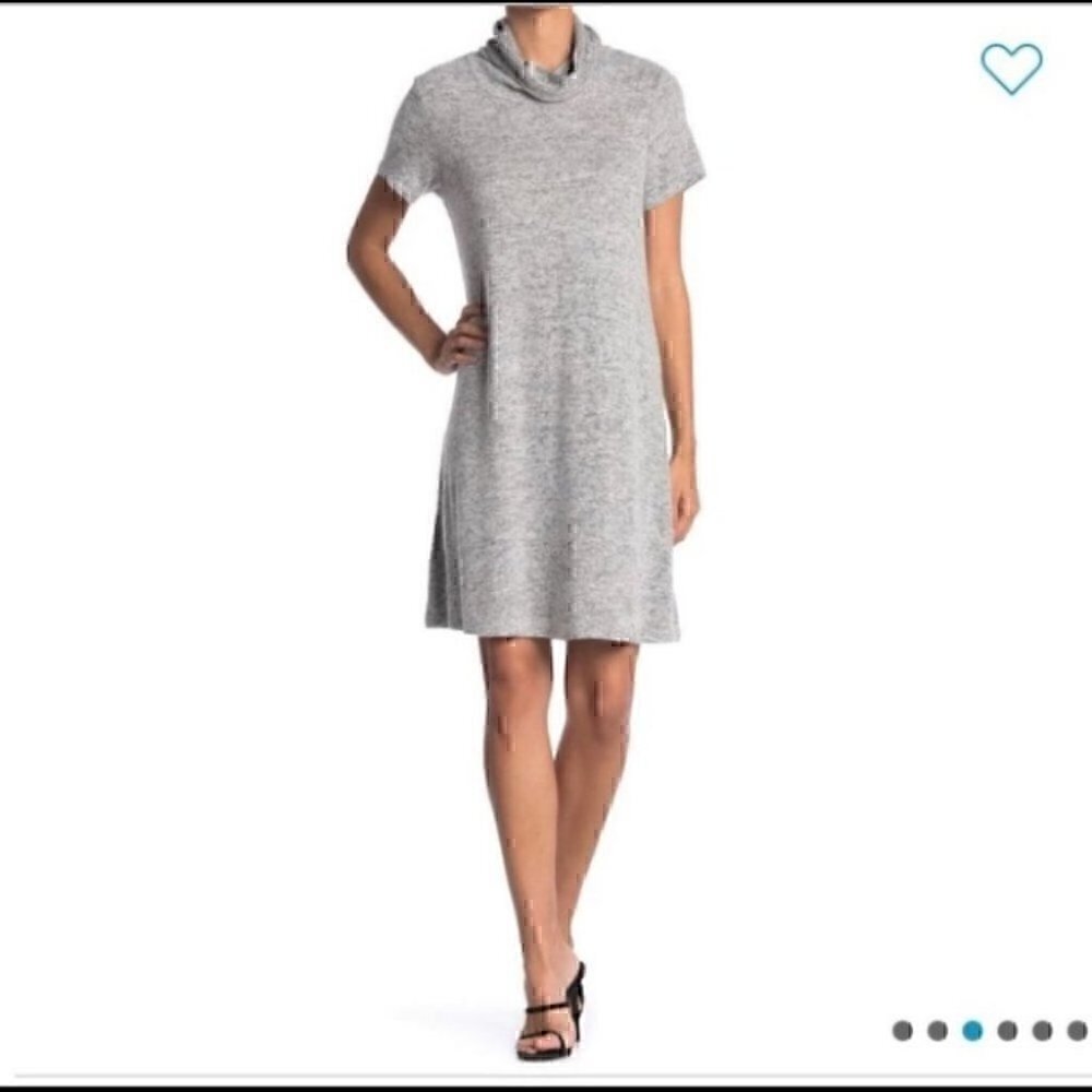 BOBEAU Gray Cowl Neck Built-In Face Mask Sweater Dress Size XS